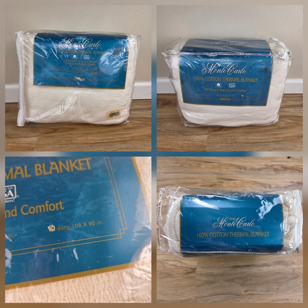 💜NIB Monte Carlo Cotton Thermal King Size Blanket - Picture 8 of 9